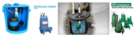 Goulds and Hydromatic sump pump installation.